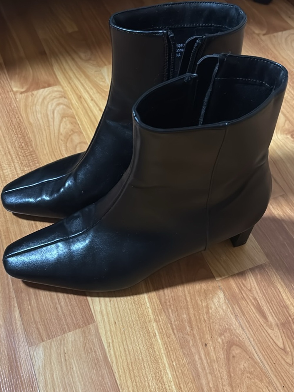 Target Black Pointed Toe Leather Ankle Boots